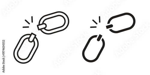 Broken link icon design vector. Flat and line vector Icon Design