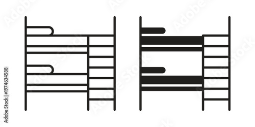 Bunk bed icon design vector. Flat and line vector Icon Design