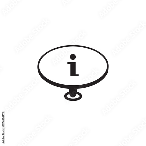 Information symbol icon on gray background
