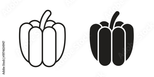 Capsicum icon design vector. Flat and line vector Icon Design