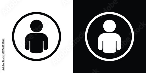 Clean, minimalist user profile icon within a circle. Ideal for account login, contact information, human resources, avatar placeholder, and member identification in web design.