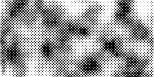 Quadro su tela Seamless black and white dotted texture, random organic blobs created with halft