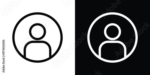 Clean, minimalist user profile icon within a circle. Ideal for account login, contact information, human resources, avatar placeholder, and member identification in web design.