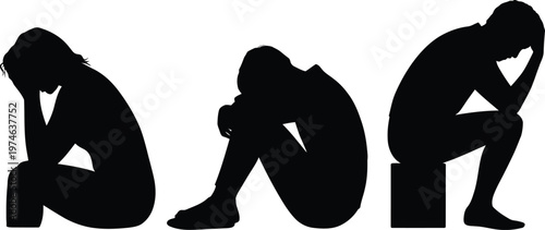Silhouettes of People Experiencing Deep Emotional Distress