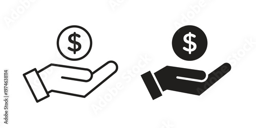 Commission icon design vector. Flat and line vector Icon Design