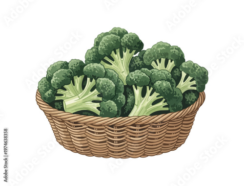 Fresh broccoli section isolated on black background