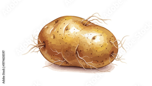 Isolated potato illustration for culinary and agricultural concepts