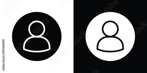 Clean, minimalist user profile icon within a circle. Ideal for account login, contact information, human resources, avatar placeholder, and member identification in web design.