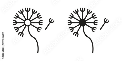 Dandelion icon design vector. Flat and line vector Icon Design