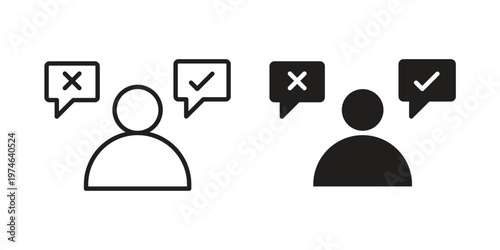 Decision making icon design vector. Flat and line vector Icon Design