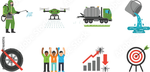 Mosquito control and prevention measures with people, equipment, and targeted solutions.