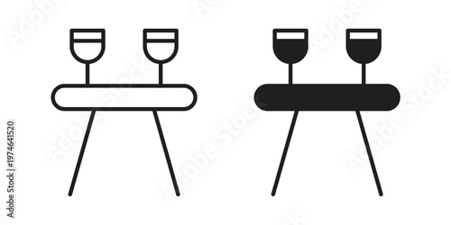 Dining table icon design vector. Flat and line vector Icon Design