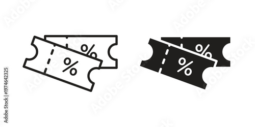 Discount coupon icon design vector. Flat and line vector Icon Design