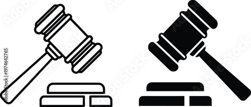 Judge hammer vector icon. Gavel sign. Lawyer symbol. Mallet illustration. Auction bid icon isolated.