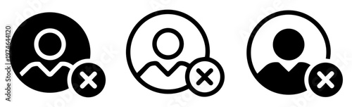 delete user account remove icon set