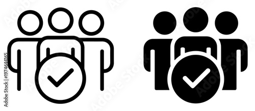 teamwork group membership icon set