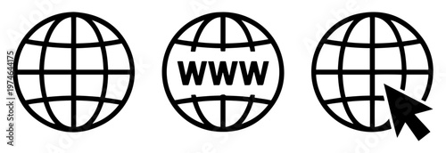 website click navigation icon set