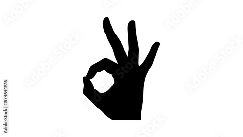 Hand Gesturing OK Sign, Silhouette of Fingers Forming Circle, Positive Affirmation