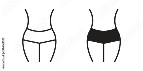 Female hips and waist icon design vector. Flat and line vector Icon Design