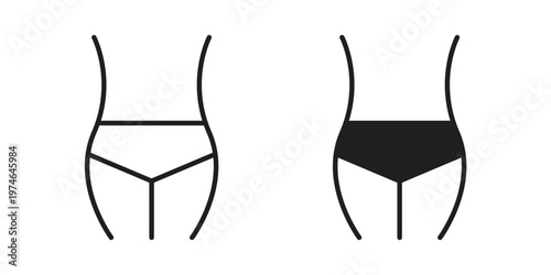 Female hips and waist icon design vector. Flat and line vector Icon Design