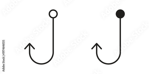 Fishing Hook icon design vector. Flat and line vector Icon Design