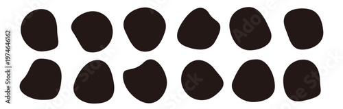 液体シェイプ抽象背景 有機的フォルムのシンプルデザイン素材　黒