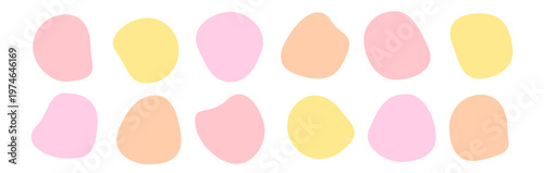 液体シェイプ抽象背景 有機的フォルムのシンプルデザイン素材　暖色系