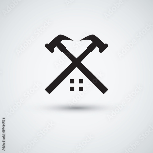 Crossed Hammers Home Construction and Repair Logo