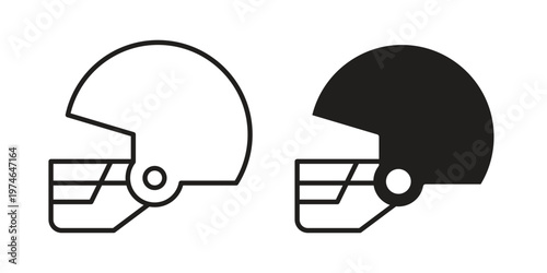 Football helmet icon design vector. Flat and line vector Icon Design