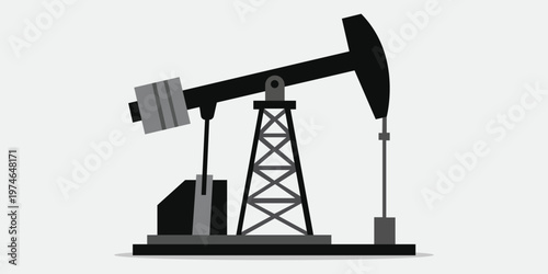 Oil Pump Silhouette: A stark black silhouette of an oil pump stands as a symbol of industry and resource extraction.