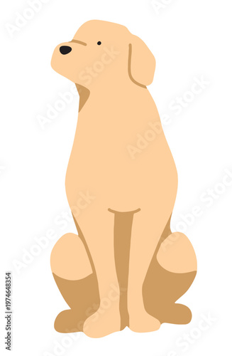 見上げるラブラドール　犬イラスト