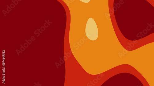 Warm Abstract Paper Cut Motion Background, Orange Red Fluid Topographic Animation 4K