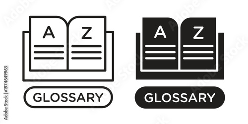 Glossary icon design vector. Flat and line vector Icon Design