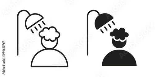 Hair washing icon design vector. Flat and line vector Icon Design