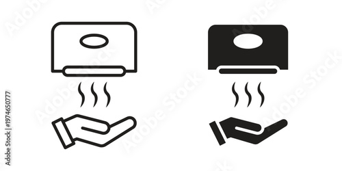Hand dryer icon design vector. Flat and line vector Icon Design