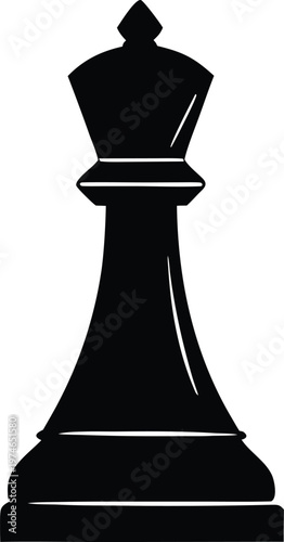 Black chess queen silhouette minimalist vector illustration
