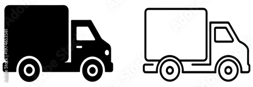 delivery truck icon set vector