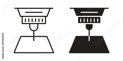 Laser machine icon design vector. Flat and line vector Icon Design