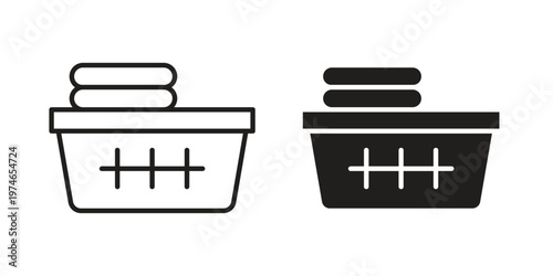 Laundry basket icon design vector. Flat and line vector Icon Design
