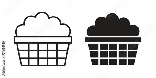 laundry hamper icon design vector. Flat and line vector Icon Design