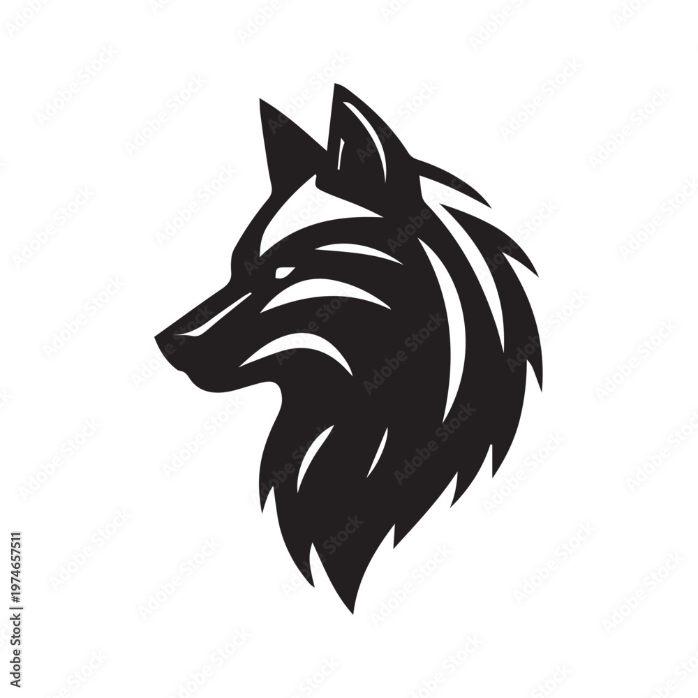Fototapeta premium wolf head vector silhouette