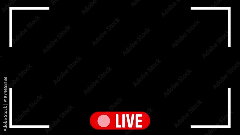 Live Button Frame live button Animation on transparent background 4k simple live ...