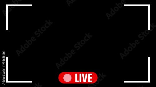 live button Animation on transparent background 4k simple live streaming icon animation.live title. Live streaming sign icon animation
