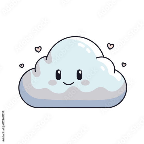 Cute cartoon cloud with smiling face 2.