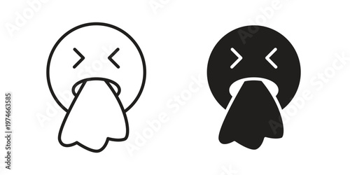 Puking emoji icon design vector. Flat and line vector Icon Design