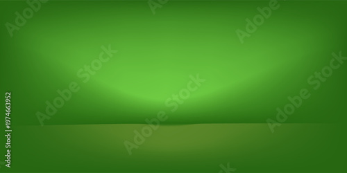 Abstract gradient podium background. Empty green 3D studio background. Clean scene for product presentation mockup template. eps 10
