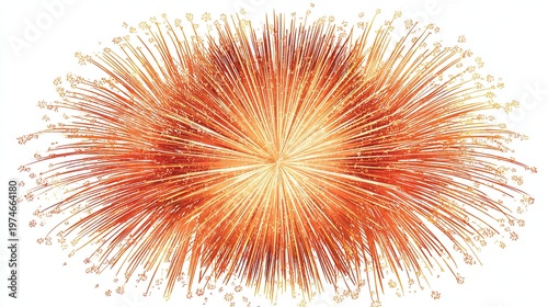 Vibrant orange fireworks burst