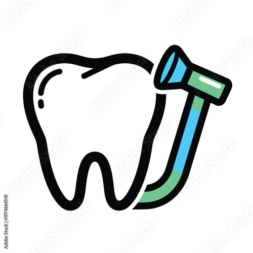Dental care toothbrush icon illustration.
