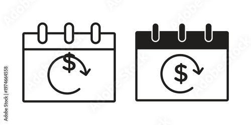 Recurring payment icon design vector. Flat and line vector Icon Design