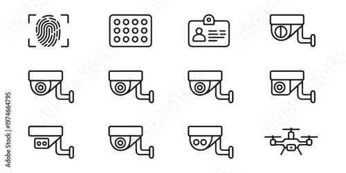 Set of seven black and white gun silhouettes illustration on white background for design graphic.